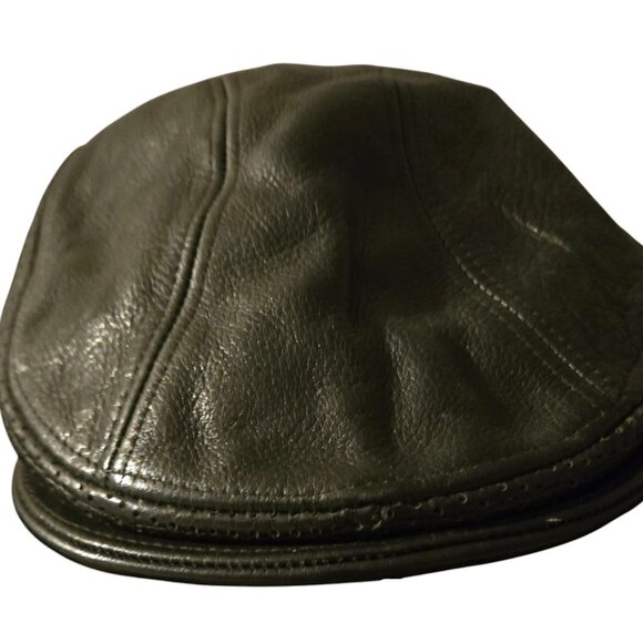 EUC Vtg Harley Davidson Genuine Rare Leather Derby Hat Cap - Picture 2 of 4